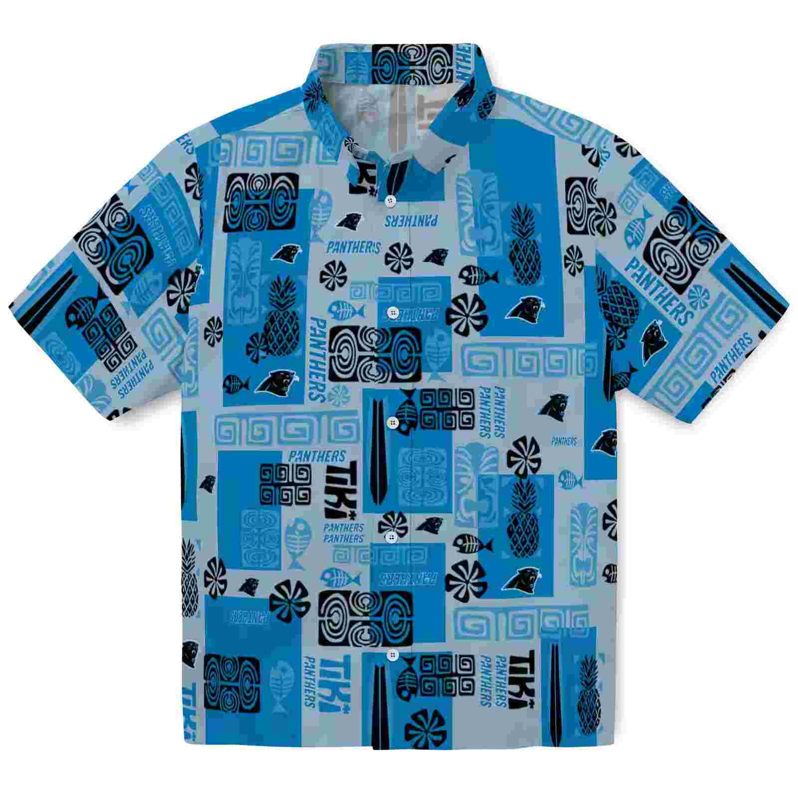 Carolina Panthers Tribal Symbols Blue Hawaiian Shirt
