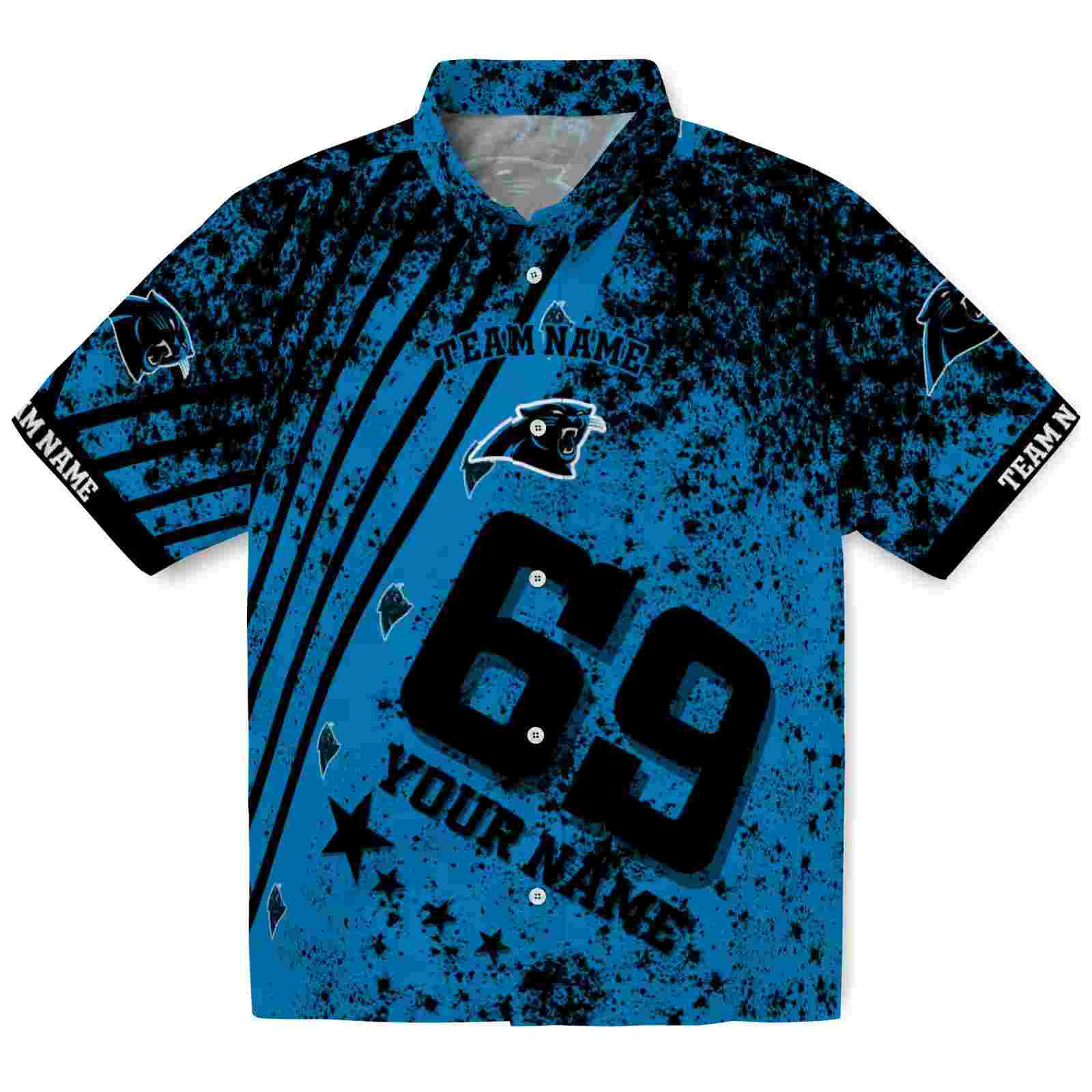 Custom Carolina Panthers Star Stripes Blue Hawaiian Shirt