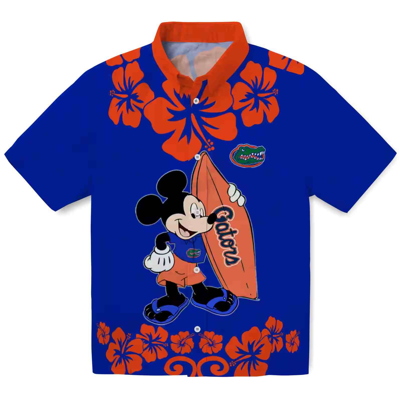 Florida Gators Surfing Mickey Blue Hawaiian Shirt