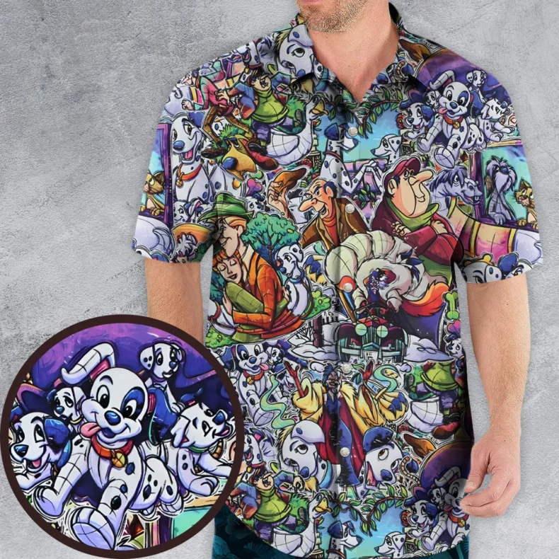101 Dalmatians Main 90s Hawaiian Shirt