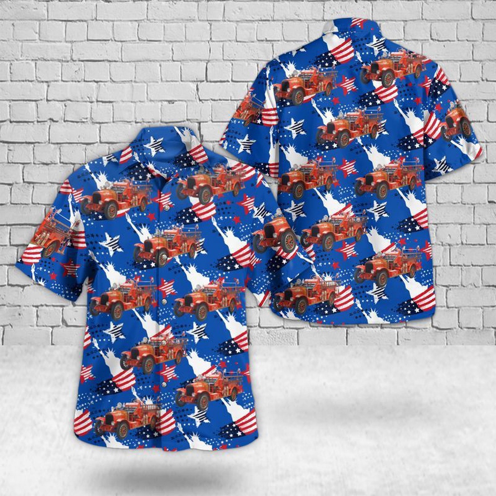 1923 La France Fire Engine Hawaiian Shirt, 4th Of July Hawaiian Shirt, 4th Of July Shirt