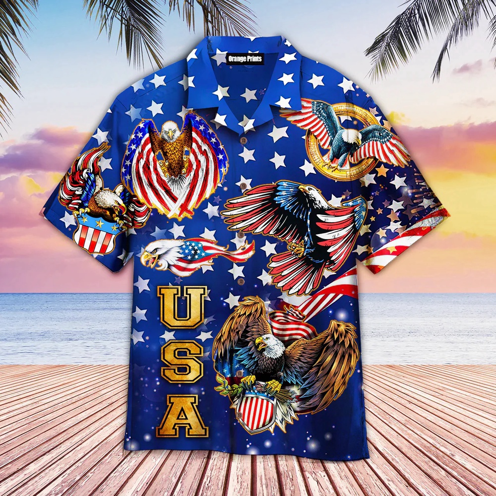 4Th Of July Independence Day Eagles Hawaiian Shirt, 4th Of July Hawaiian Shirt, 4th Of July Shirt