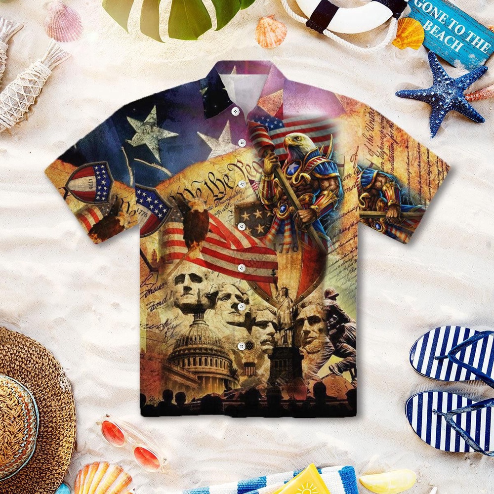 4Th Of July My Patriotic Heart Beats Independence Day Hawaiian Shirt, 4th Of July Hawaiian Shirt, 4th Of July Shirt