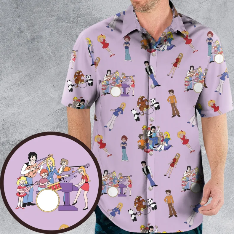 70s The Brady Kids Cartoon Hawaiian Shirt
