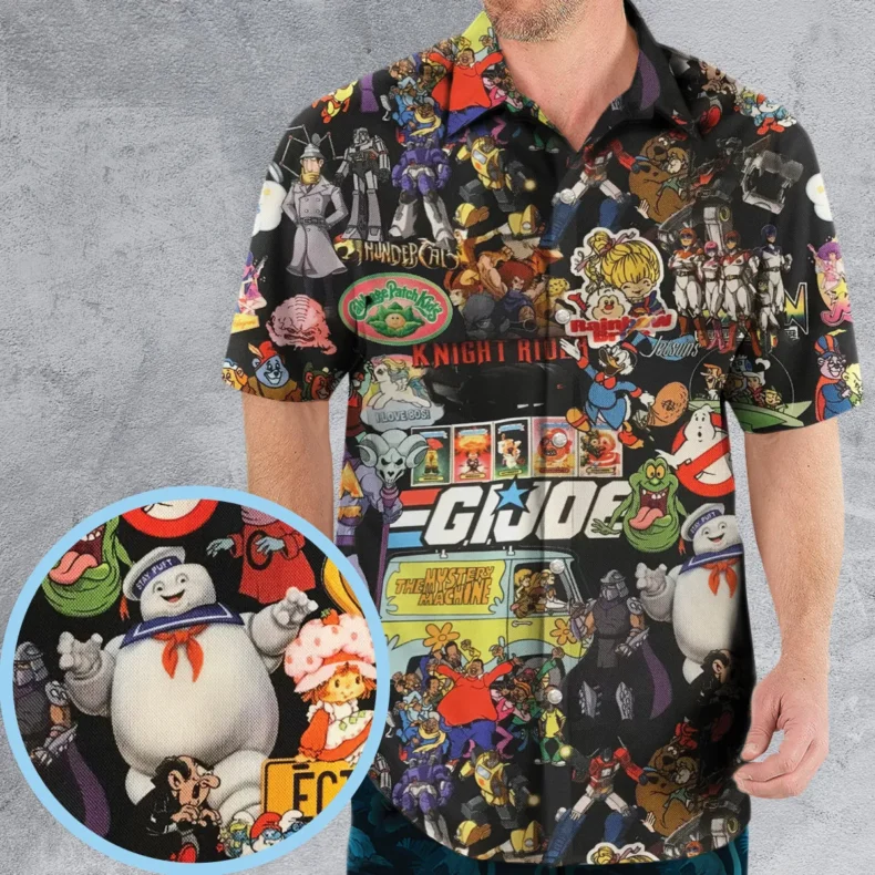 80s Cartoon Pattern Hawaiian Shirt