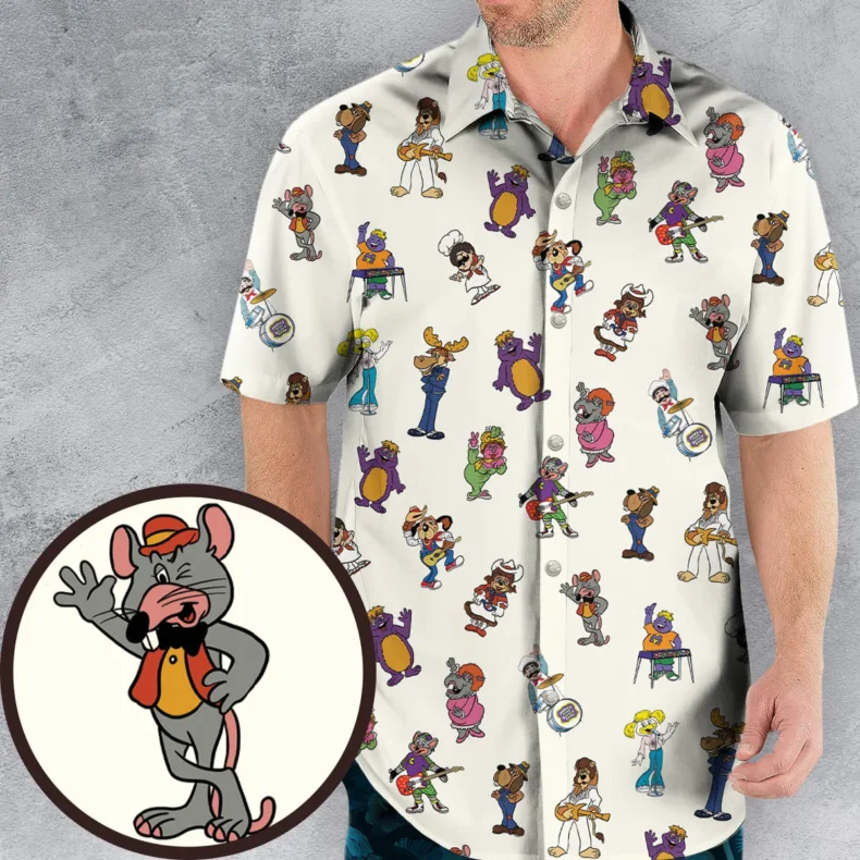 80s Pizza Time Theater Hawaiian Shirt Chuck E Cheese Hawaiian Shirt