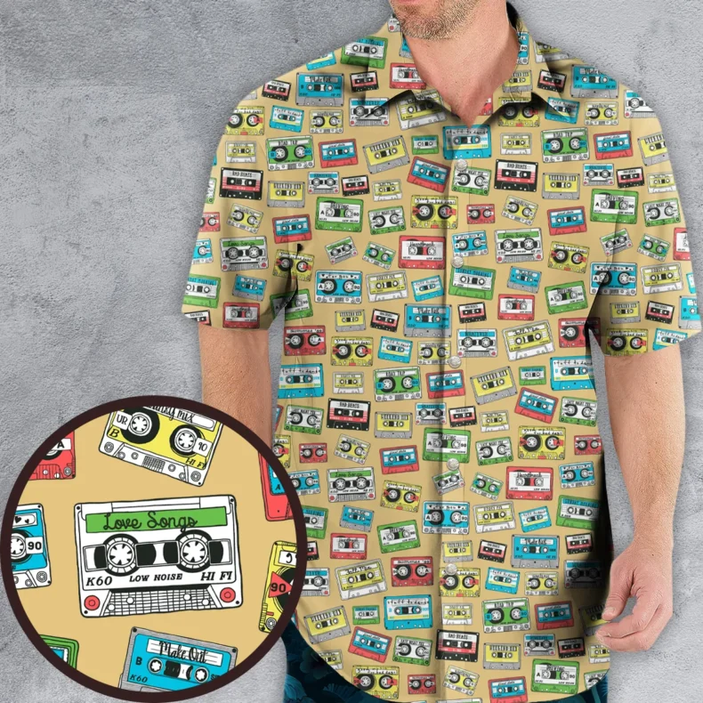 80s Playlist Pattern Hawaiian Shirt
