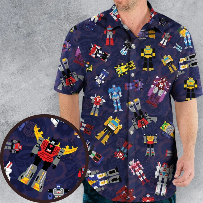 8Bit Figure Transformers Characters Hawaiian Shirt