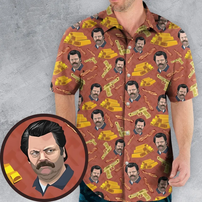 A Swan Song Parks and Recreation Hawaiian Shirt