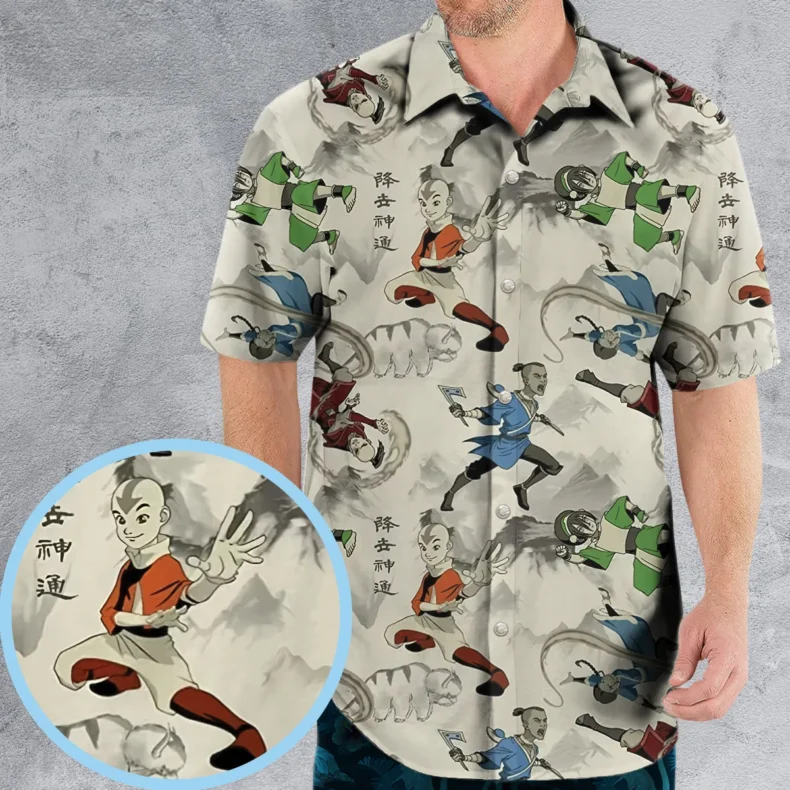 Aang Katara Toph Beifong Sokka Avatar The Last Airbender Hawaiian Shirt