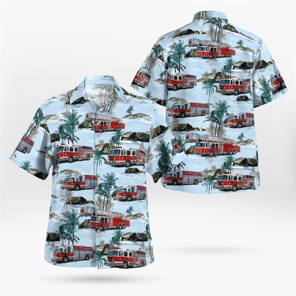 Absecon City, New Jersey, Absecon City Fire Department Hawaiian Shirt - Gifts For Firefighters In Absecon City, NJ