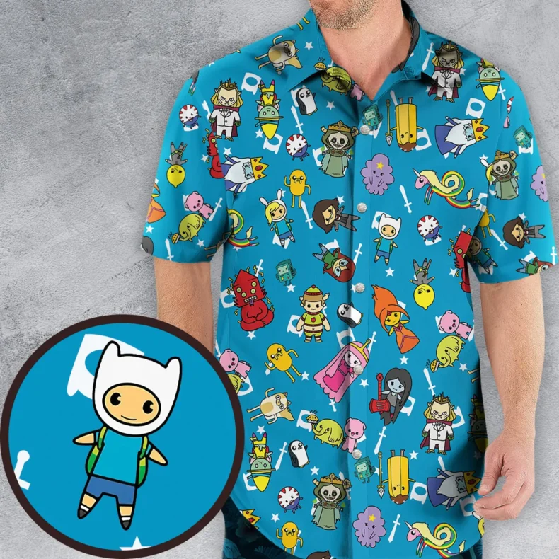 Adventure Time Characters Doodle Hawaiian Shirt