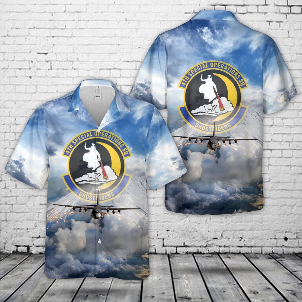 Air Force Aloha Shirt, Hurlburt Field, Florida, US Air Force 4th Special Operations Squadron AC-130U "Spooky" gunship Hawaiian Shirt
