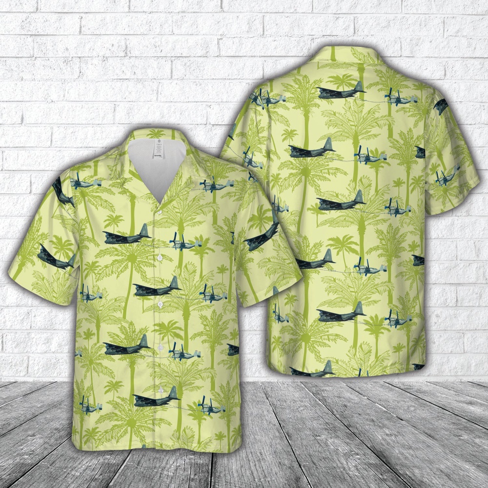 Air Force Aloha Shirt, US Air Force 176th Wing, Lockheed Martin HC-130J refuels a Bell-Boeing MV-22B Osprey from VMM-363 Hawaiian Shirt