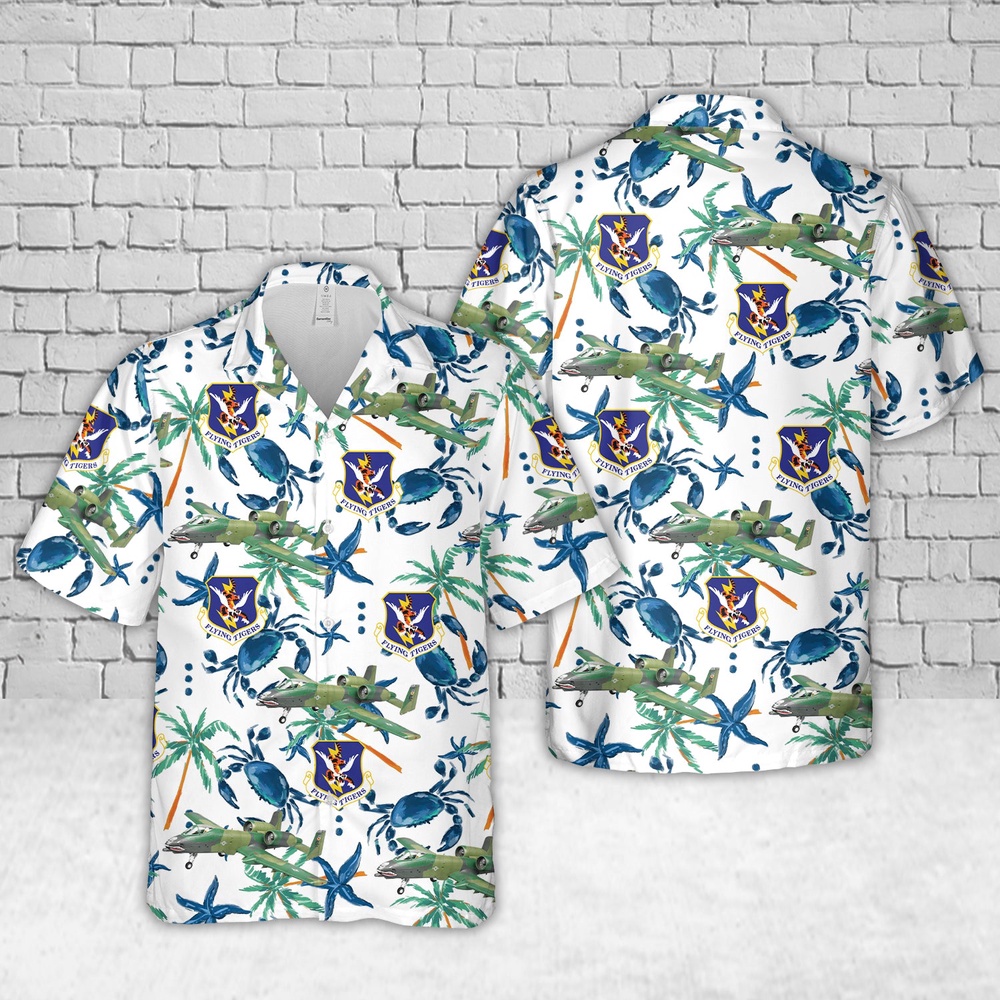 Air Force Aloha Shirt, US Air Force 23rd TFW A-10A Flying Tigers Hawaiian Shirt