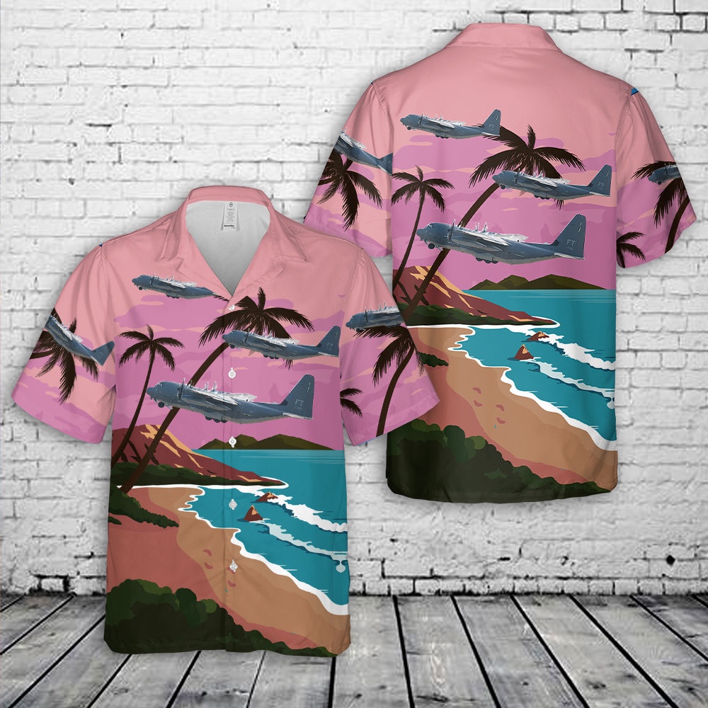 Air Force Aloha Shirt, US Air Force 347th Rescue Group Lockheed Martin HC-130J Combat King II Hawaiian Shirt