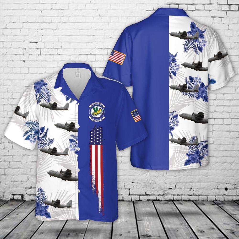 Air Force Aloha Shirt, US Air Force 37th Airlift Squadron C-130J Super Hercules Hawaiian Shirt