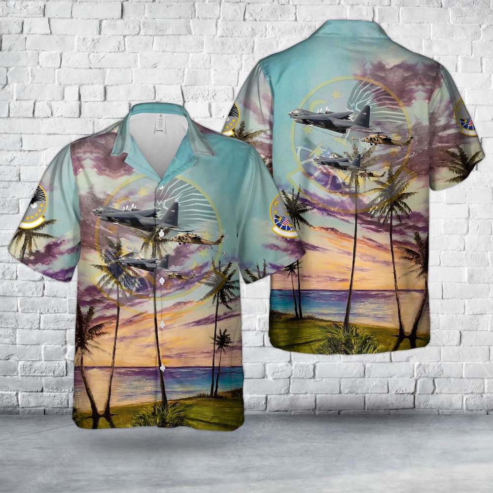 Air Force Aloha Shirt, US Air Force 39th Squadron HC-130PN refuels a 301st Rescue Squadron HH-60G Hawaiian Shirt