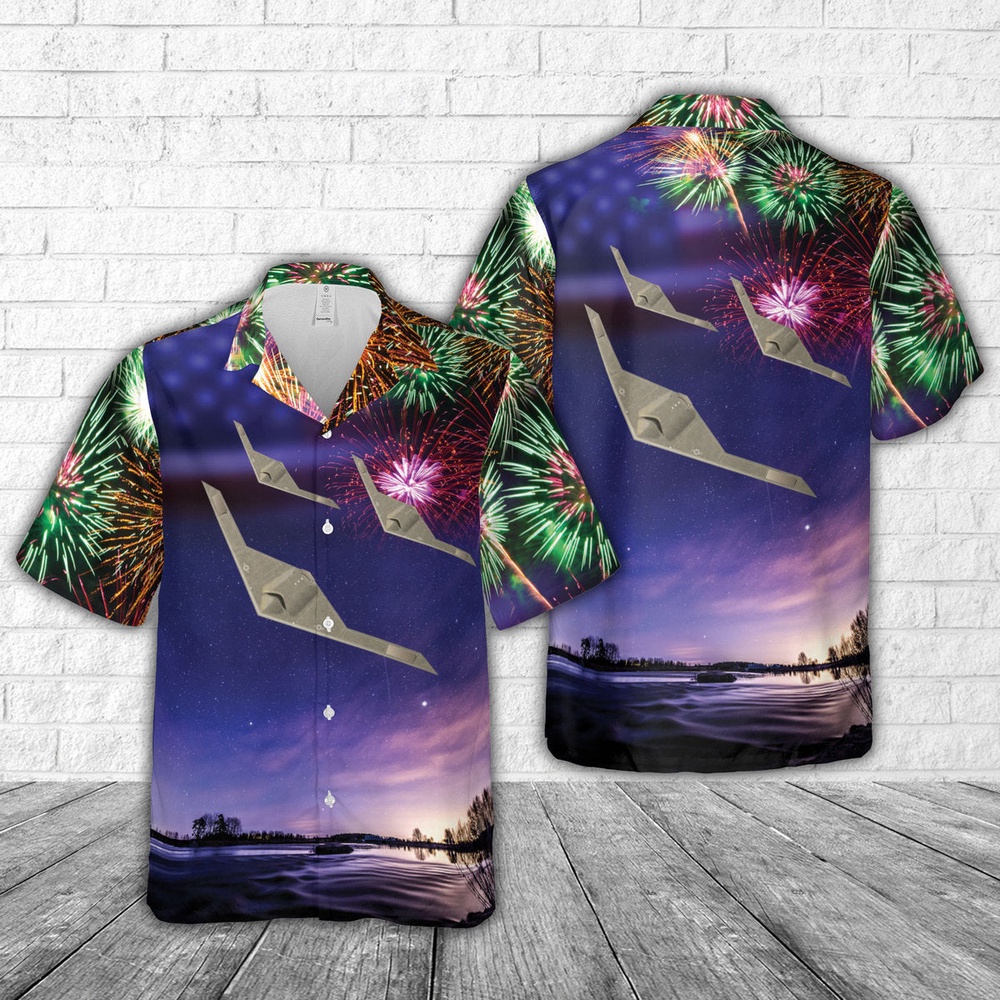 Air Force Aloha Shirt, US Air Force 427th Reconnaissance Squadron Northrop Grumman RQ-180, 4th Of July Hawaiian Shirt