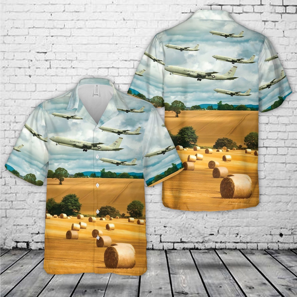 Air Force Aloha Shirt, US Air Force 461st Air Control Wing E8C J-STARS Hawaiian Shirt