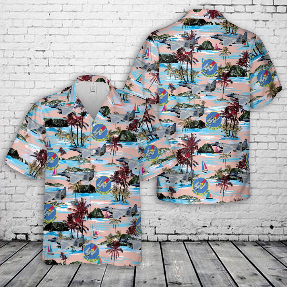 Air Force Aloha Shirt, US Air Force 71st Fighter Squadron F-15 Eagle Hawaiian Shirt