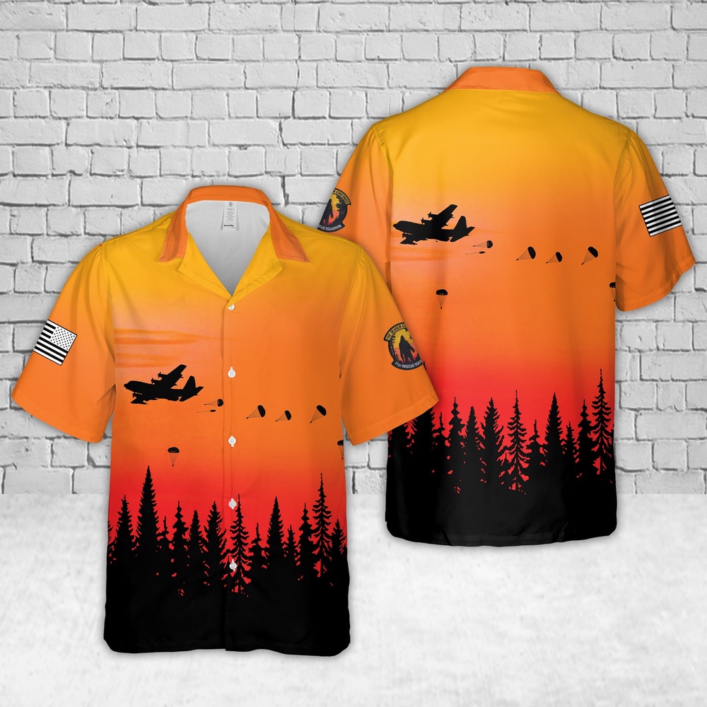 Air Force Aloha Shirt, US Air Force 71st Rescue Squadron Hawaiian Shirts