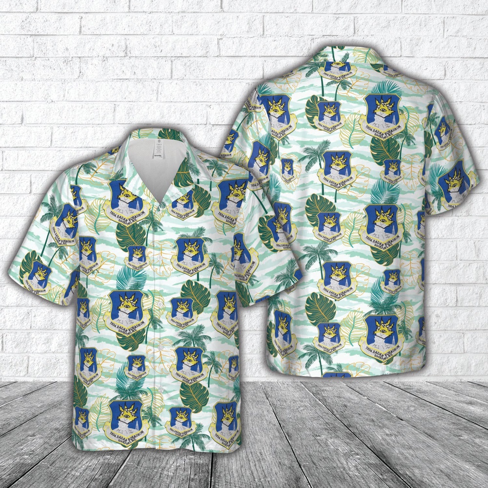 Air Force Aloha Shirt, US Air Force 763rd Radar Squadron Hawaiian Shirt