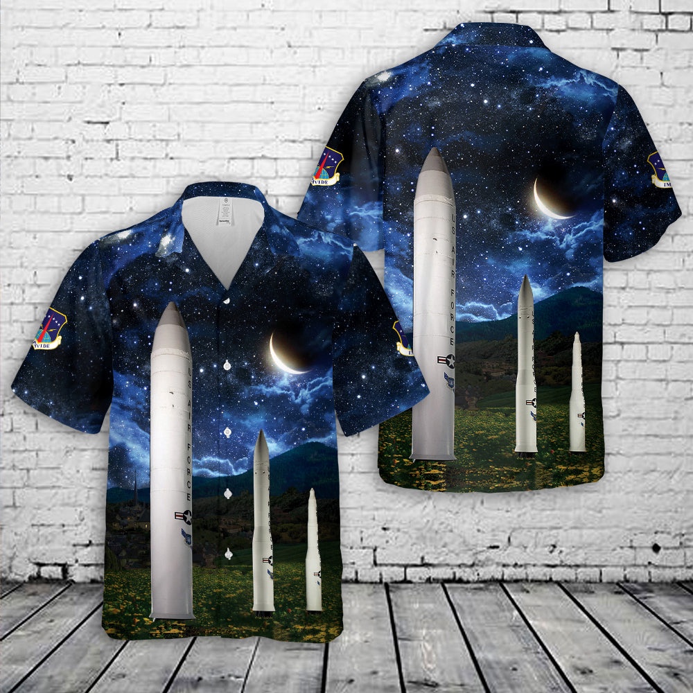 Air Force Aloha Shirt, US Air Force 90th Missile Wing Hawaiian Shirt
