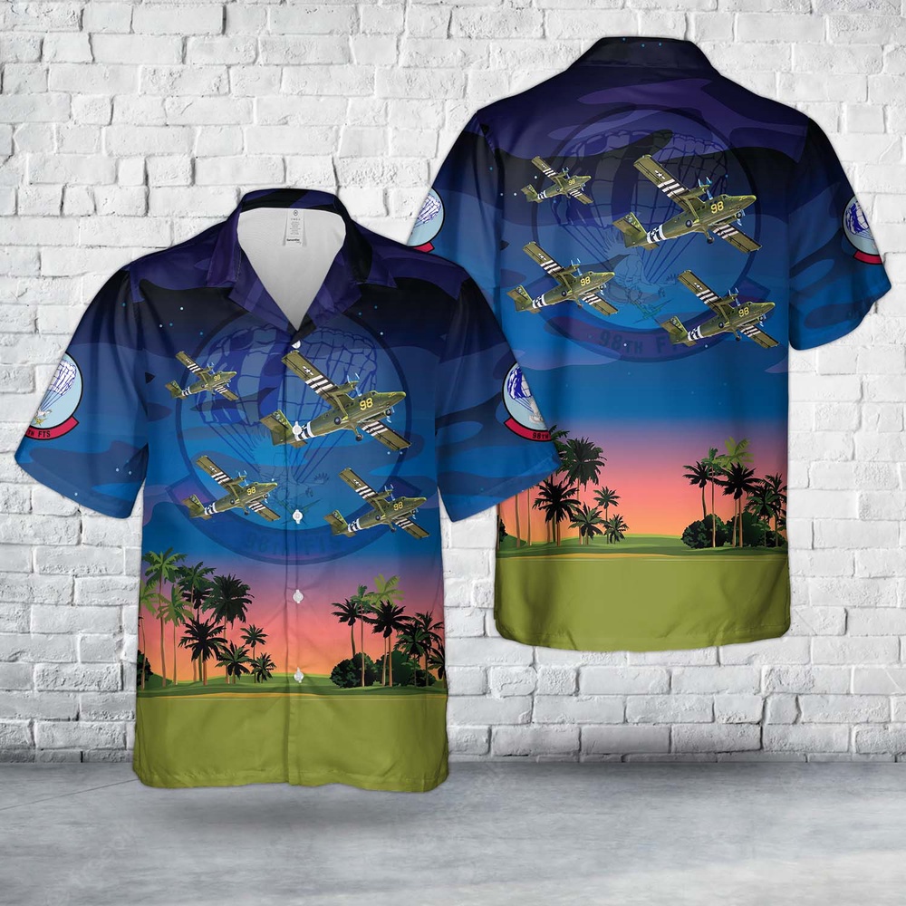 Air Force Aloha Shirt, US Air Force 98th Flying Training Squadron UV-18B Twin Otter Hawaiian Shirt