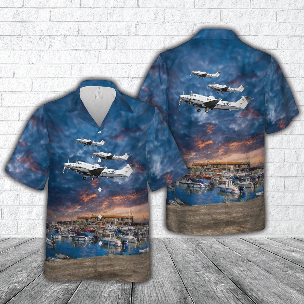 Air Force Aloha Shirt, US Air Force Beechcraft MC-12W Liberty Hawaiian Shirt