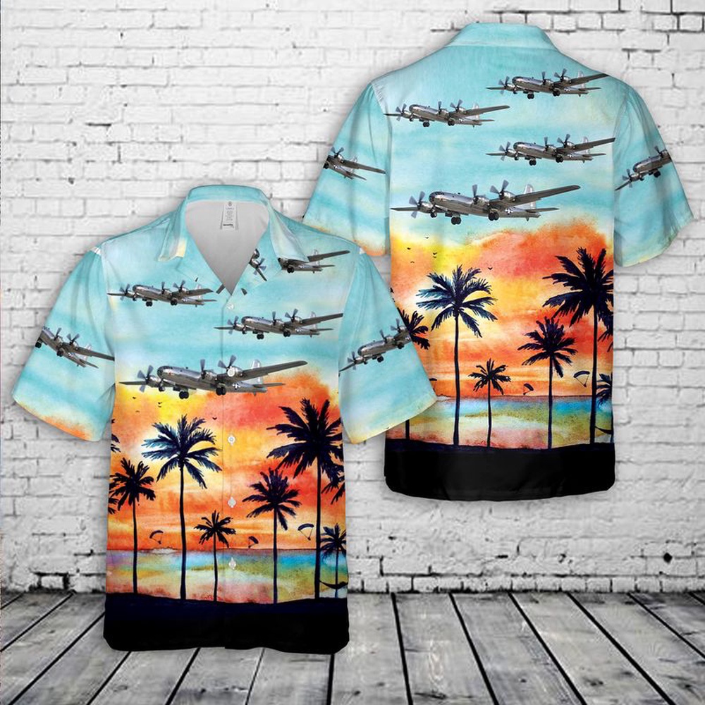 Air Force Aloha Shirt, US Air Force Boeing B-29 Superfortress Doc 44-69972 Hawaiian Shirt