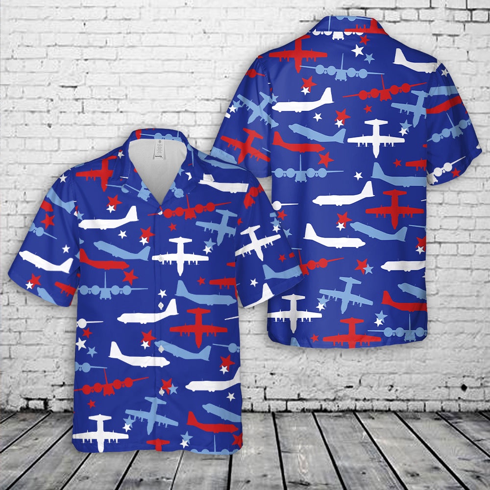 Air Force Aloha Shirt, US Air Force C-130 Hercules, 4th of July Seamless Hawaiian Shirt