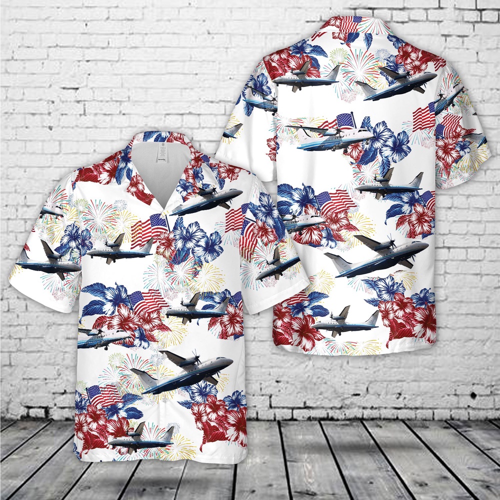 Air Force Aloha Shirt, US Air Force C-146A Wolfhound, 4th Of July Hawaiian Shirt