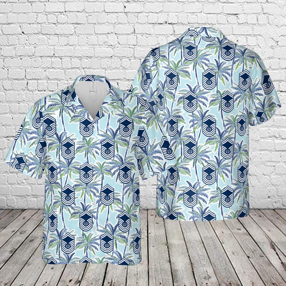 Air Force Aloha Shirt, US Air Force Chief Master Sergeant of the Air Force 1967-1991 insignia Hawaiian Shirt
