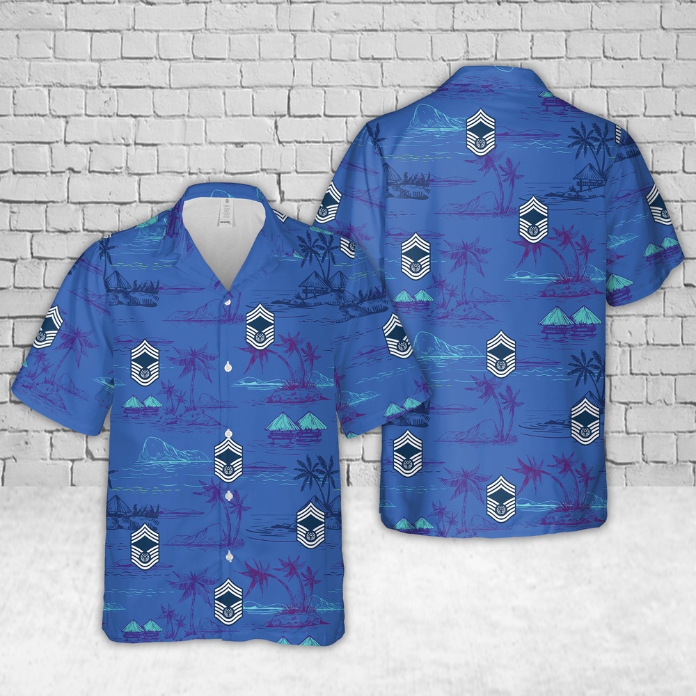 Air Force Aloha Shirt, US Air Force Chief Master Sergeant of the Air Force 1991-2004 insignia Hawaiian Shirt