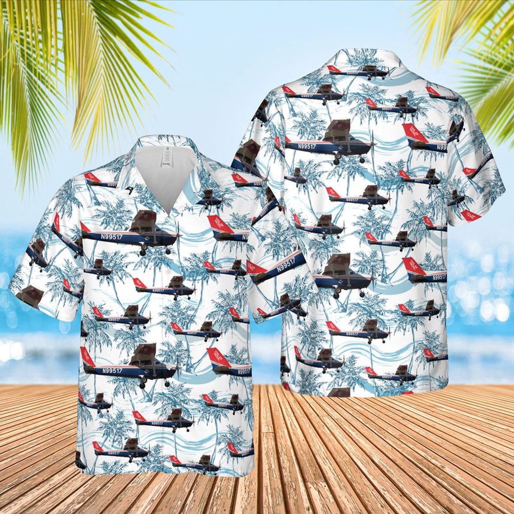 Air Force Aloha Shirt, US Air Force Civil Air Patrol Cessna 172P Skyhawk Hawaiian Shirt