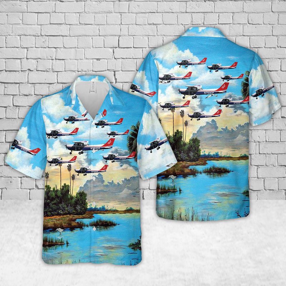 Air Force Aloha Shirt, US Air Force Civil Air Patrol Cessna 172S Skyhawk SP Hawaiian Shirt