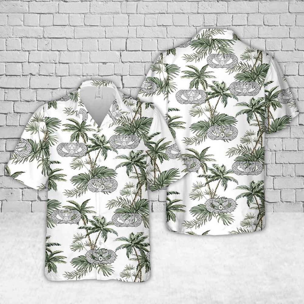 Air Force Aloha Shirt, US Air Force Civil Engineer Badge Hawaiian Shirts