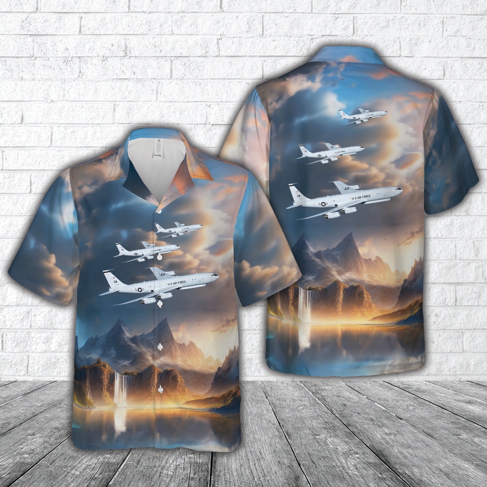 Air Force Aloha Shirt, US Air Force E-8C Joint STARS Hawaiian Shirt