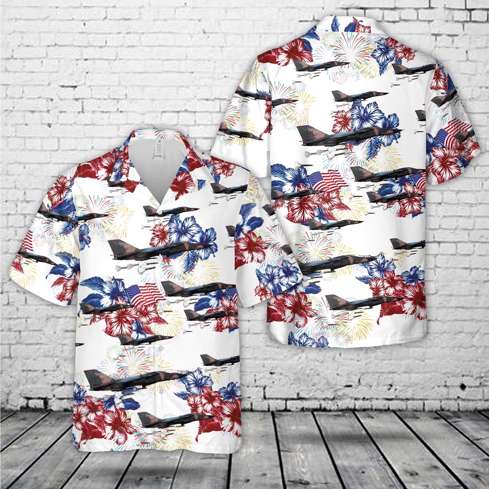Air Force Aloha Shirt, US Air Force F-111 Aardvark, 4th Of July Hawaiian Shirt