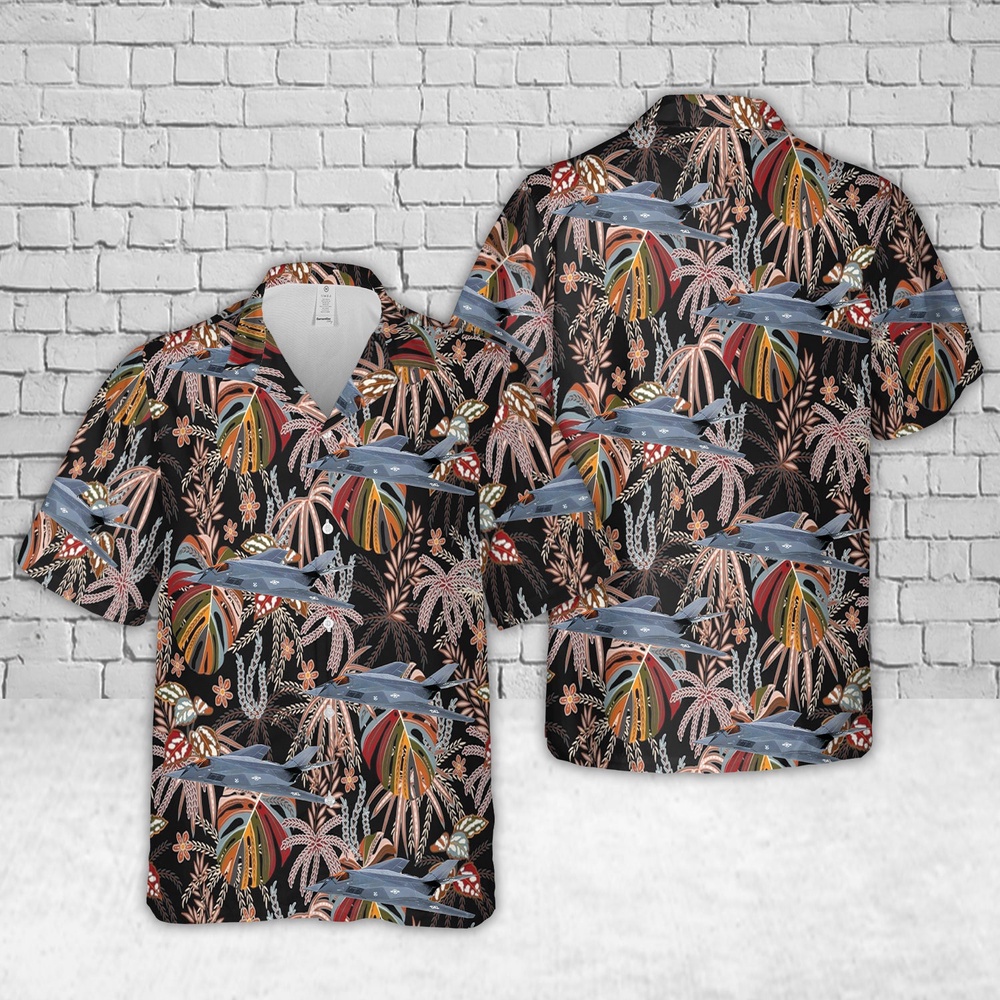 Air Force Aloha Shirt, US Air Force F-117A Nighthawk 37th TFW, 417th TFS Bandits, #84-0828 Hawaiian Shirt