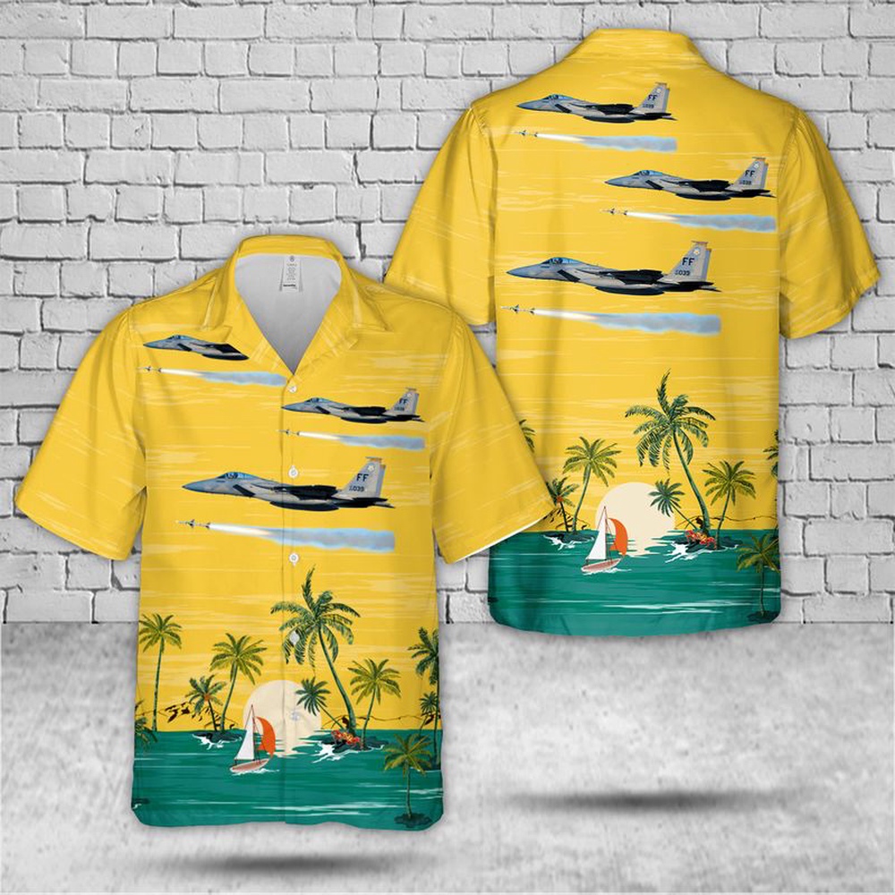 Air Force Aloha Shirt, US Air Force F-15C Fires An AIM-7 Sparrow Hawaiian Shirt