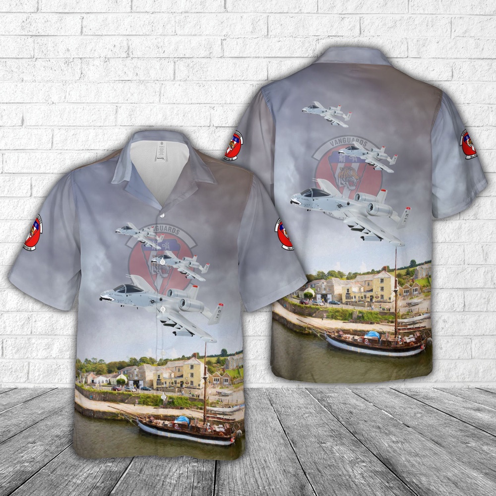 Air Force Aloha Shirt, US Air Force Fairchild Republic A-10 Thunderbolt II 76th Fighter Squadron Hawaiian Shirt
