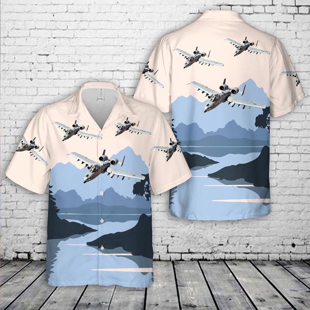 Air Force Aloha Shirt, US Air Force Fairchild Republic A-10 Thunderbolt II Of The 74th Fighter Squadron Hawaiian Shirt