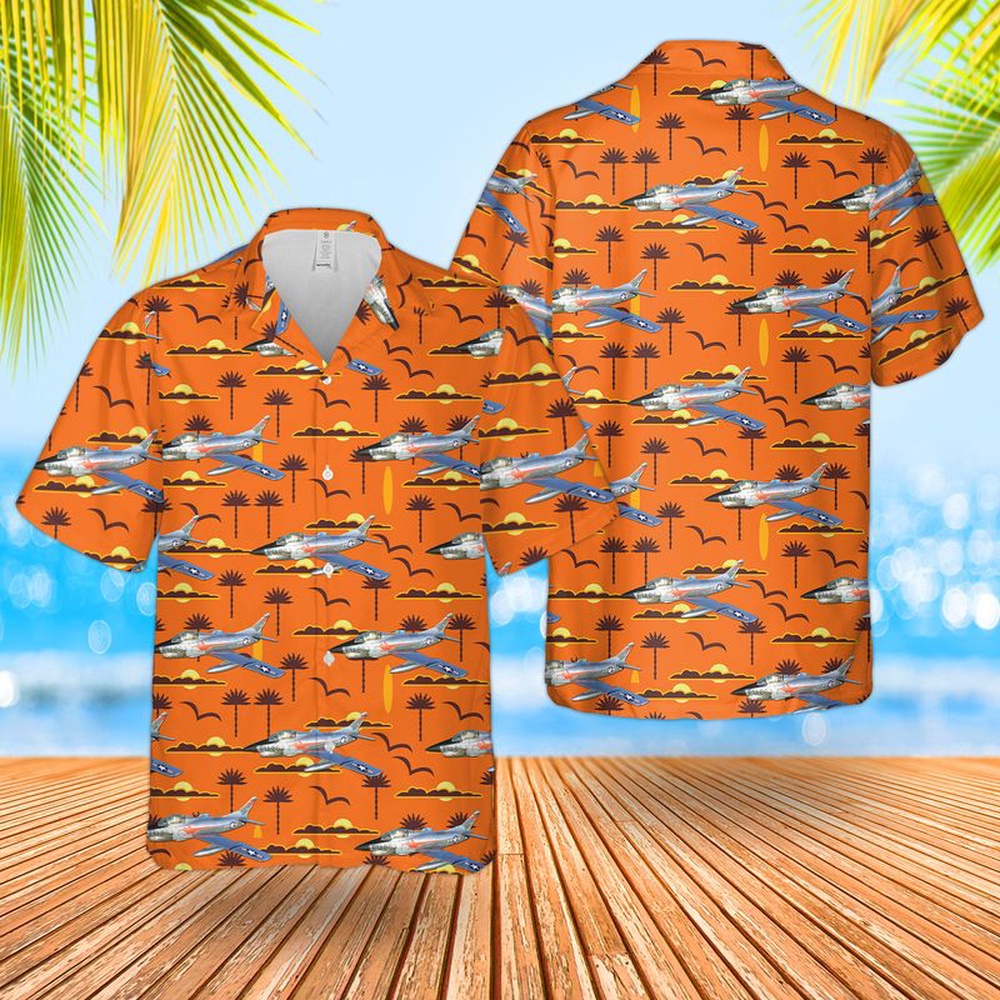 Air Force Aloha Shirt, US Air Force Fiat G-91 FU-863 'Dennis the Menace' Hawaiian Shirt