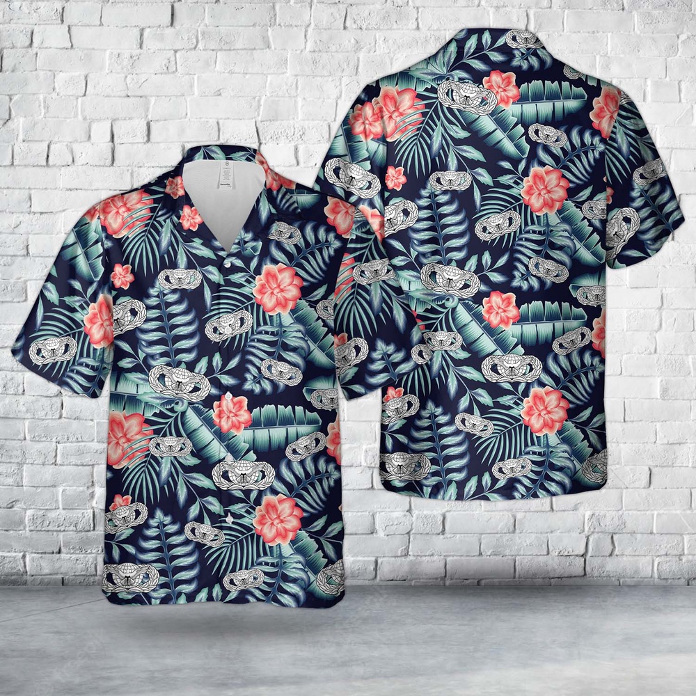 Air Force Aloha Shirt, US Air Force Force Protection Badge Hawaiian Shirt