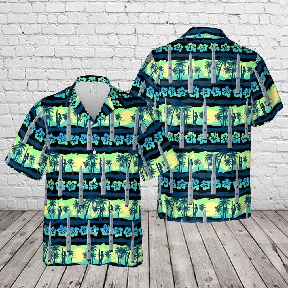 Air Force Aloha Shirt, US Air Force LGM-30G Minuteman III Missile Grand Forks Air Force Base, North Dakota Hawaiian Shirt