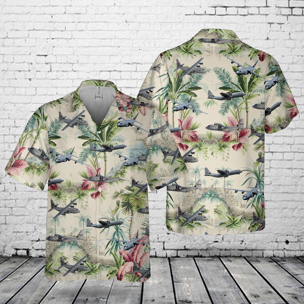 Air Force Aloha Shirt, US Air Force Lockheed C-130 Hercules Pocket Hawaiian Shirt