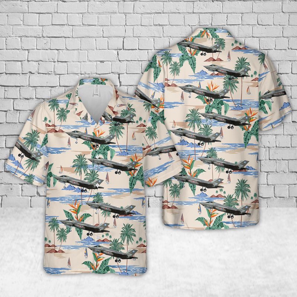 Air Force Aloha Shirt, US Air Force Lockheed Martin F-35 Lightning II Of 461st Flight Test Squadron Hawaiian Shirt