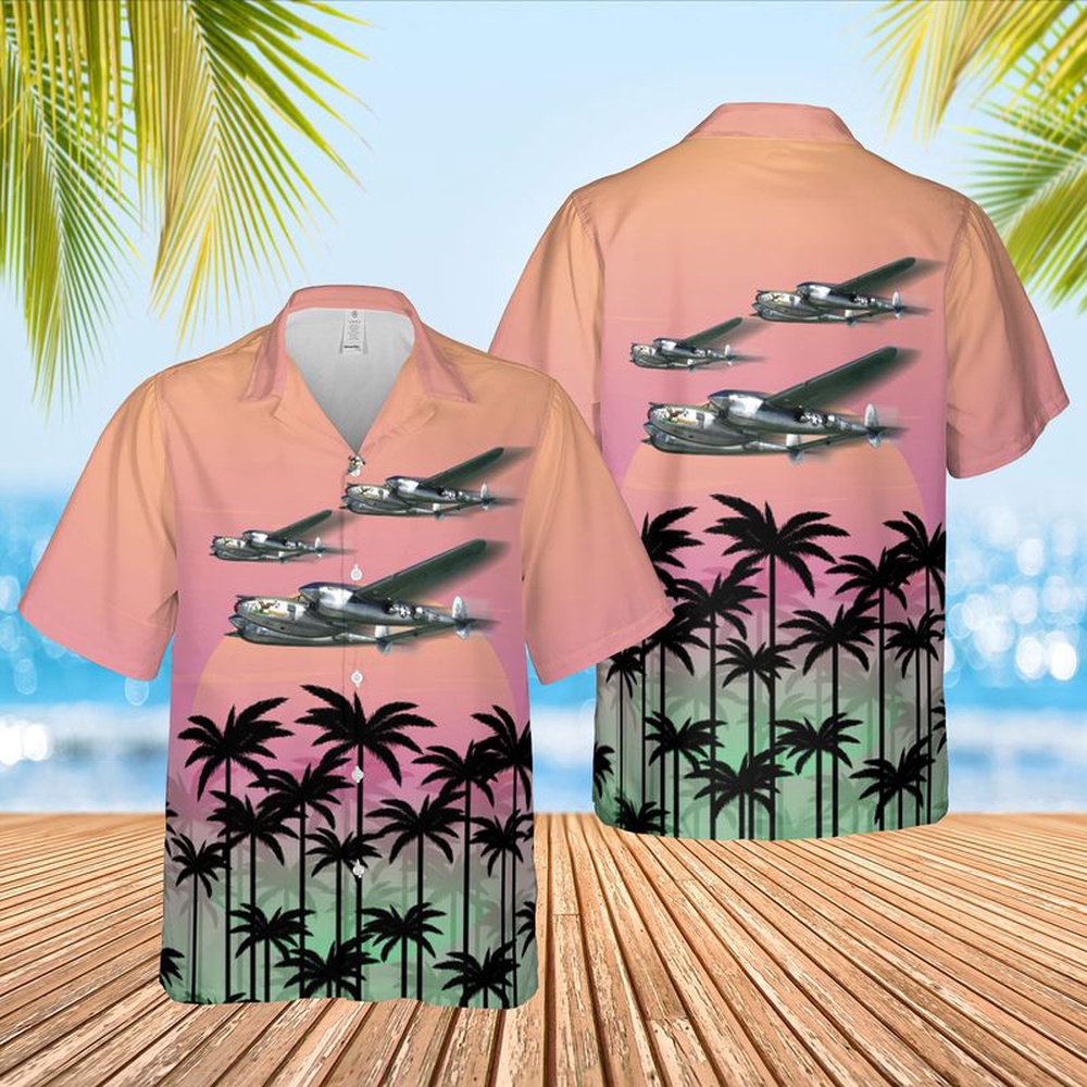 Air Force Aloha Shirt, US Air Force Lockheed P-38 Litte Buckaroo 367th FG392nd FS Hawaiian Shirt
